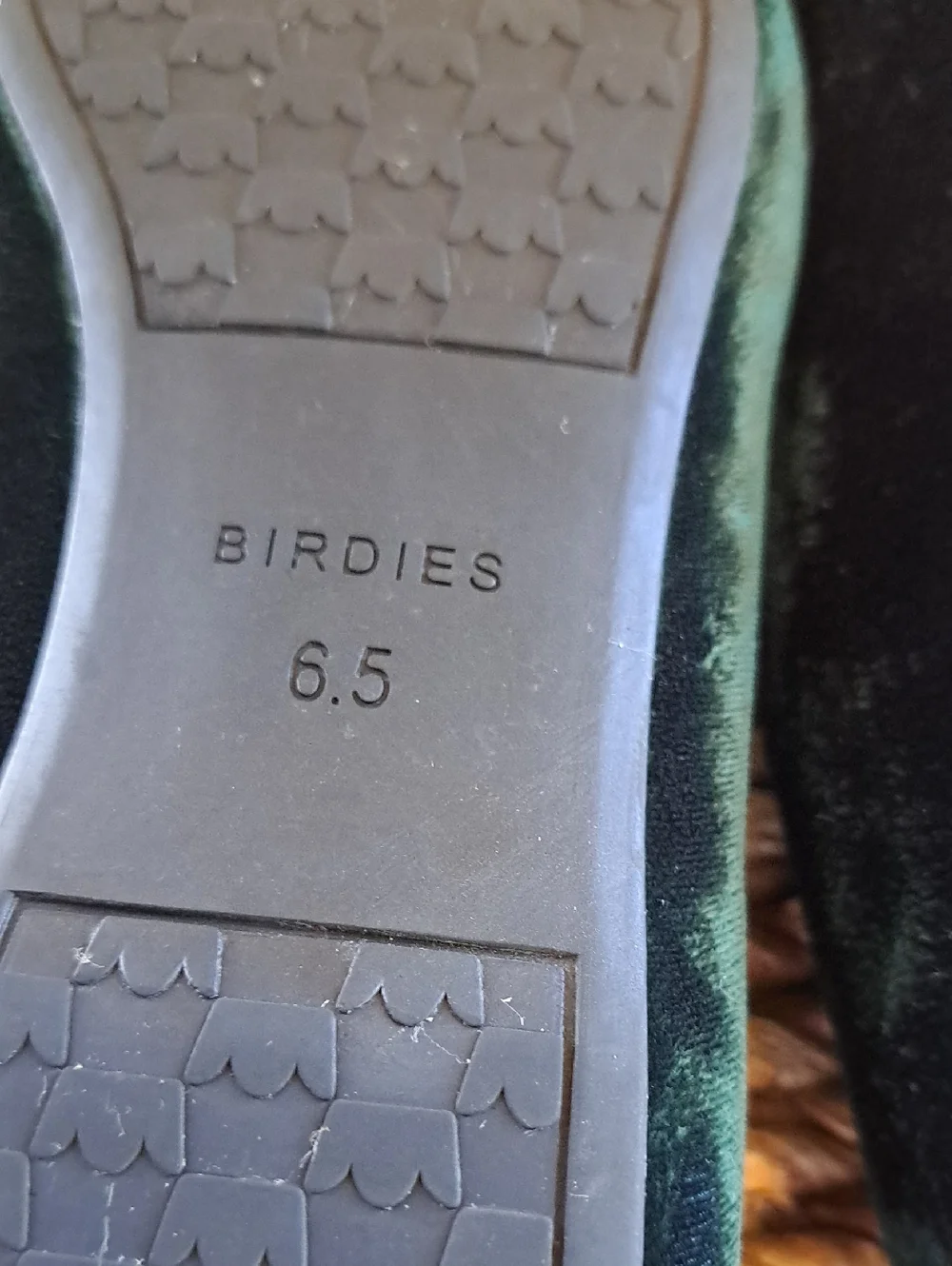 Birdies Womens Starling Green Velvet Preppy/Festive/Holiday Smoking Loafers 6.5